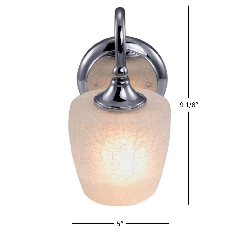 Eva 1-Light Chrome Frame Bath Vanity Light